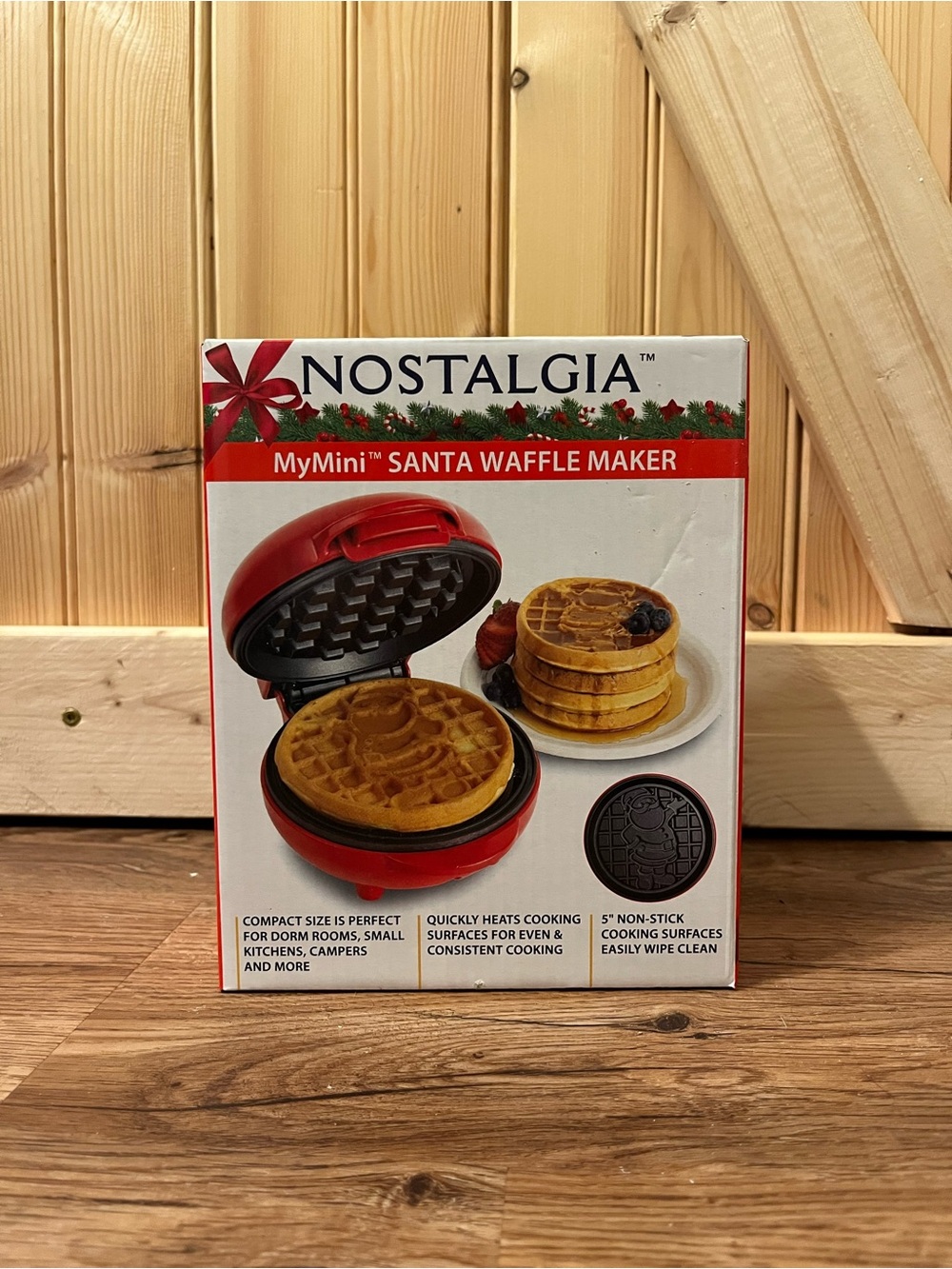 BRAND NEW IN BOX✨ Nostalgia MyMini Santa Waffle Maker - Red